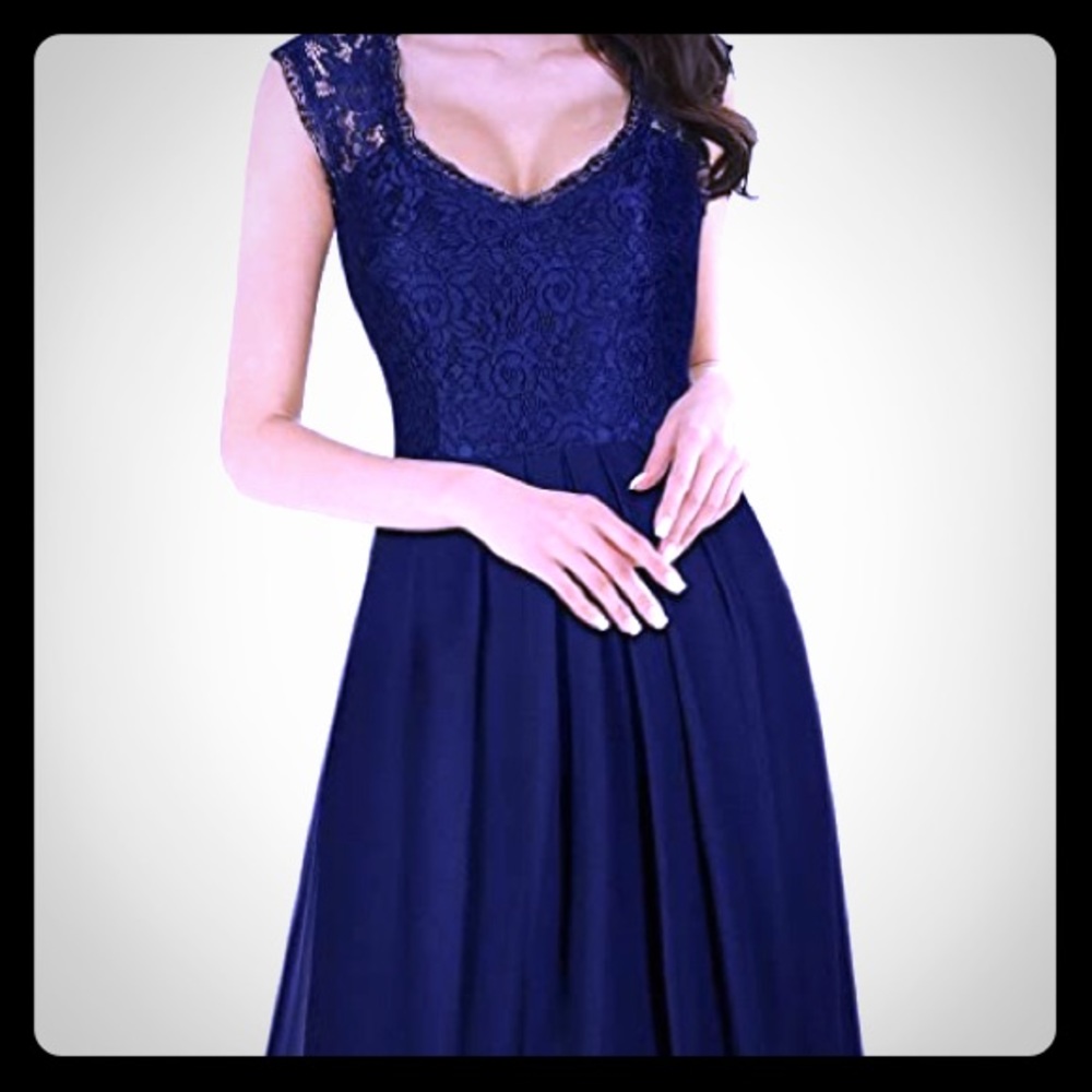 Miusol navy blue evening gown medium